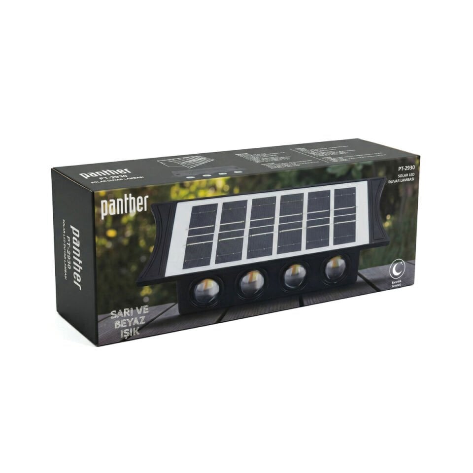 Panther PT-2930 Solar Çift Renk LED Duvar Lambası