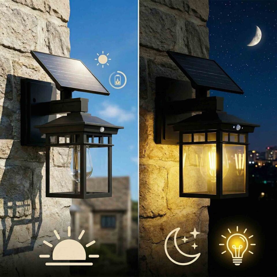 Panther PT-2965 Solar Hareket Sensörlü LED Duvar Lambası