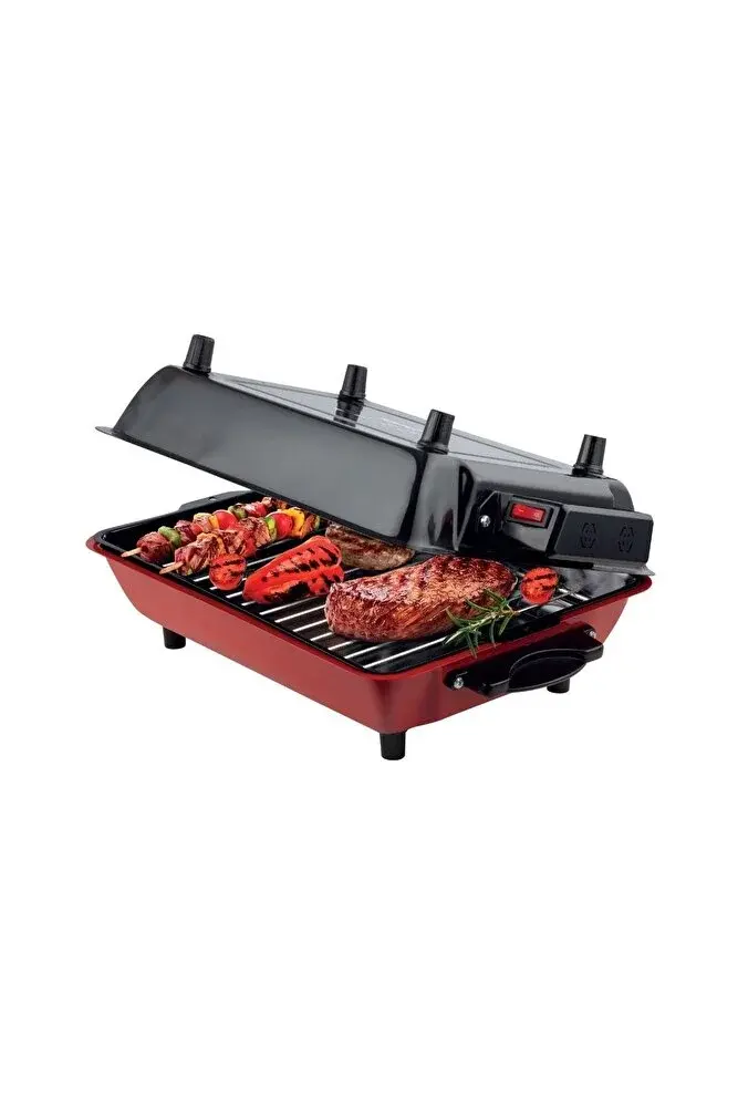 Vioon Pazaraza Elektrikli Izgara Barbekü Mangal Kebapçı Balıkçı Emaye Gövdeli Büyük Boy 40x30 Cm