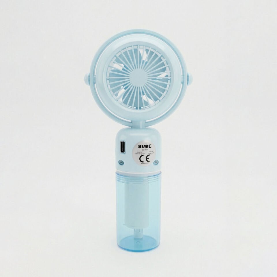 Avec AV-F834 Su Spreyli ve Oynar Başlıklı USB Şarjlı Mini Fan