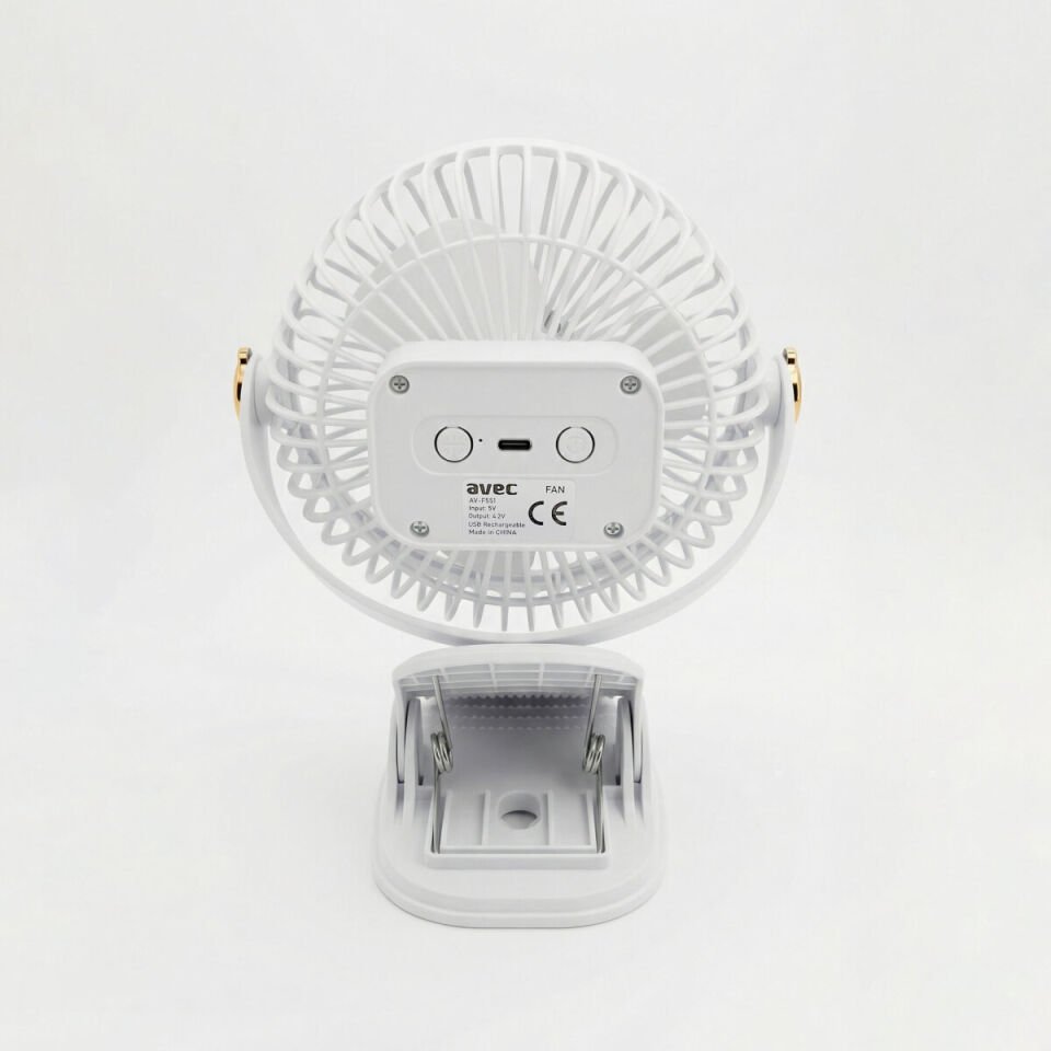 Avec AV-F551 Işıklı ve Klipsli USB Şarjlı Fan