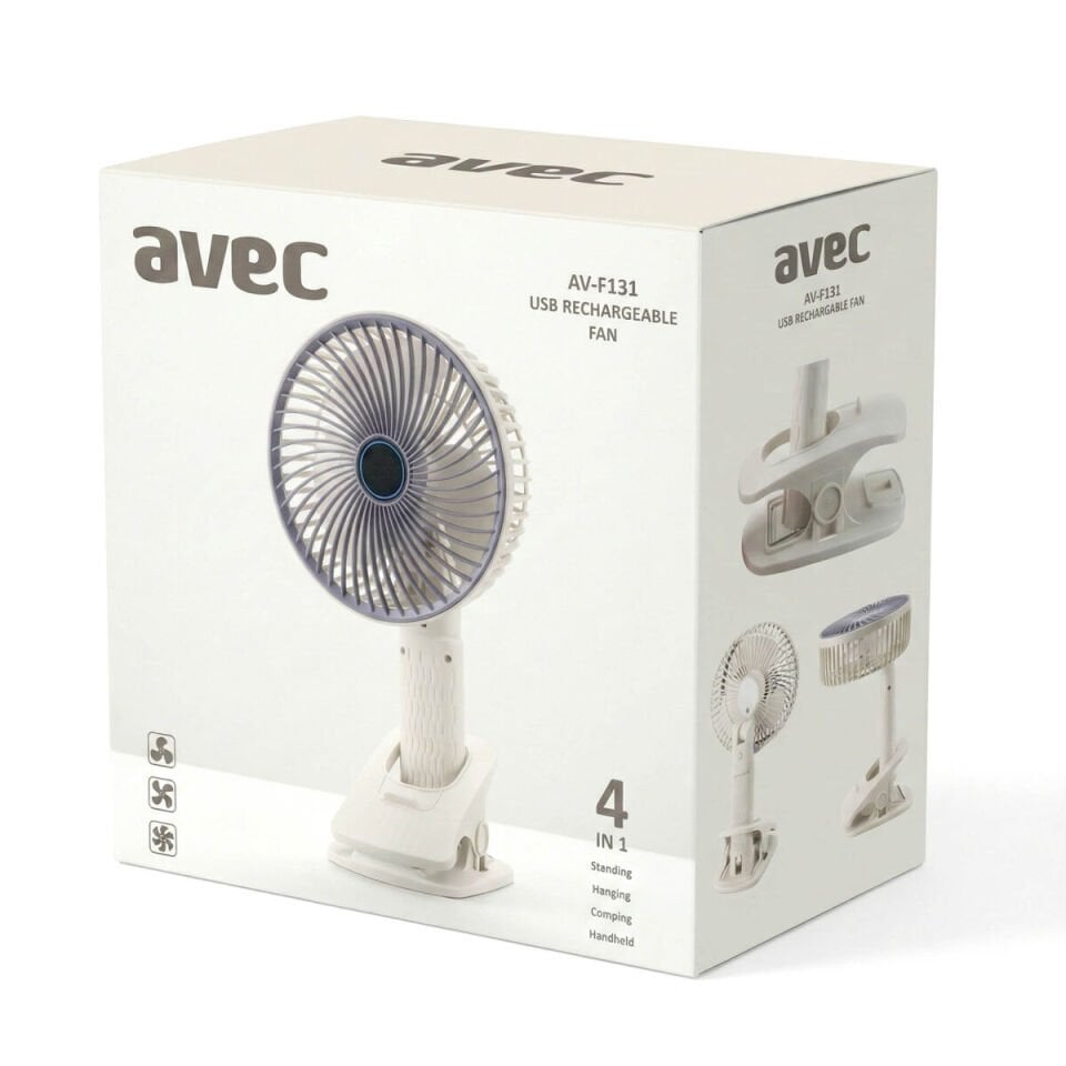 Avec AV-F131 4’ü 1 Arada USB Şarjlı Çok Fonksiyonlu Fan