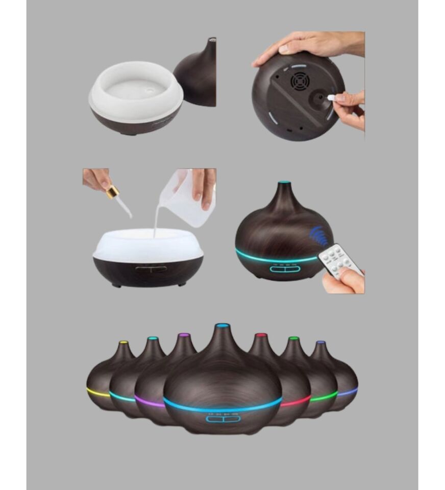Uçucu Yağ Uyumlu Renkli LED Işıklı Nemlendirici
