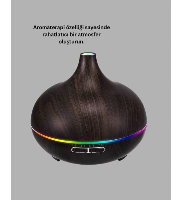 Uçucu Yağ Uyumlu Renkli LED Işıklı Nemlendirici