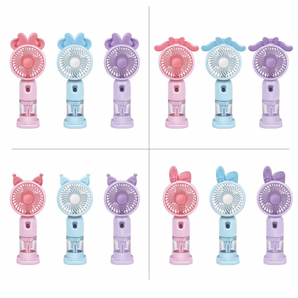 Avec AV-F830 Su Spreyli ve Figürlü USB Şarjlı Mini Fan
