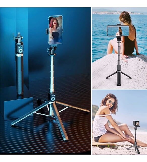 Buffer Fotoğraf Makinası ve Telefon Takılabilen 2si 1 Arada Selfie Çubuğu