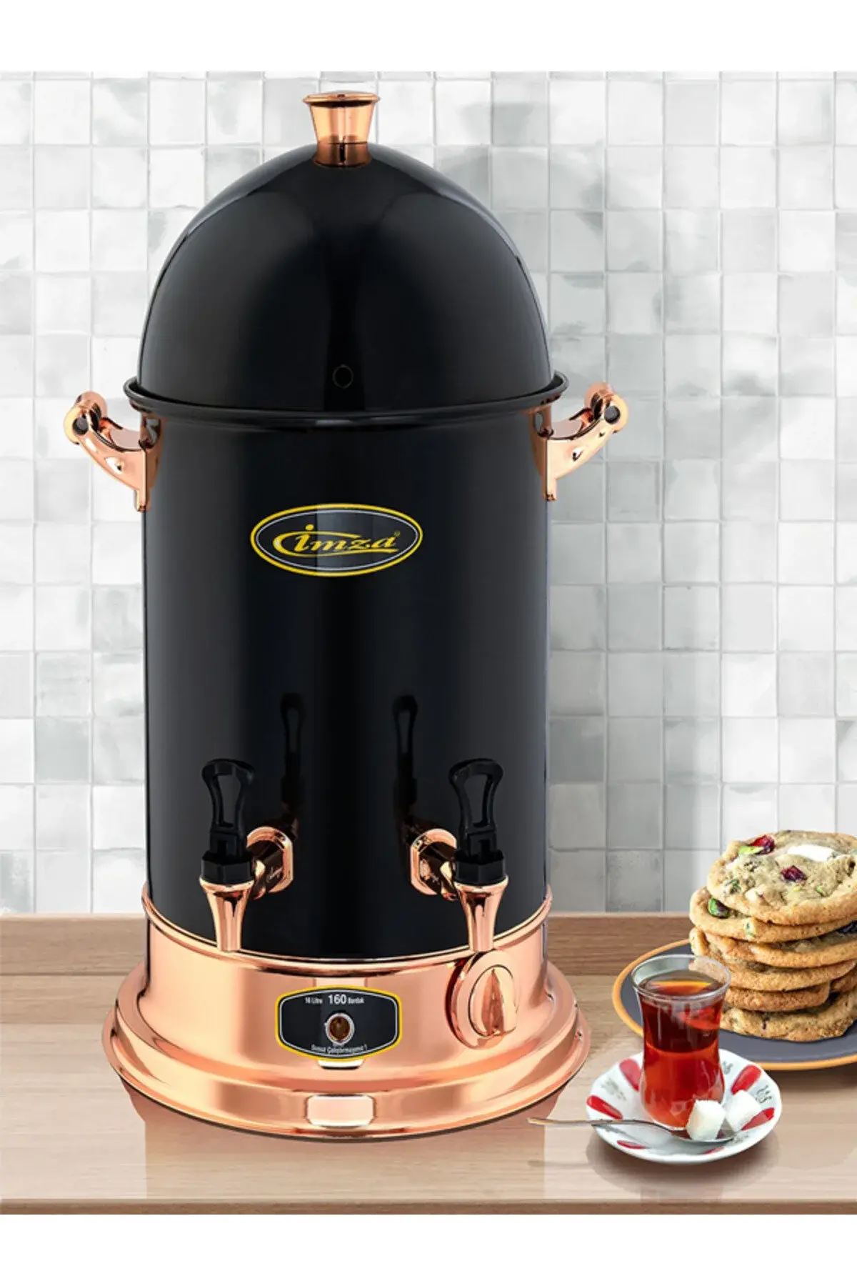 Lüks Rose Black Çay Makinesi 30 Bardak