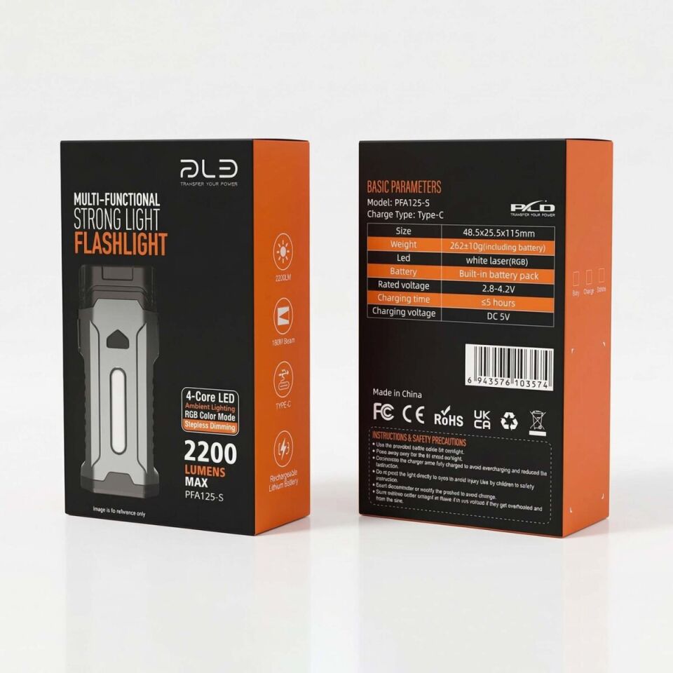 PLD PFA125 USB Şarjlı Profesyonel Beyaz Lazer LED El Feneri