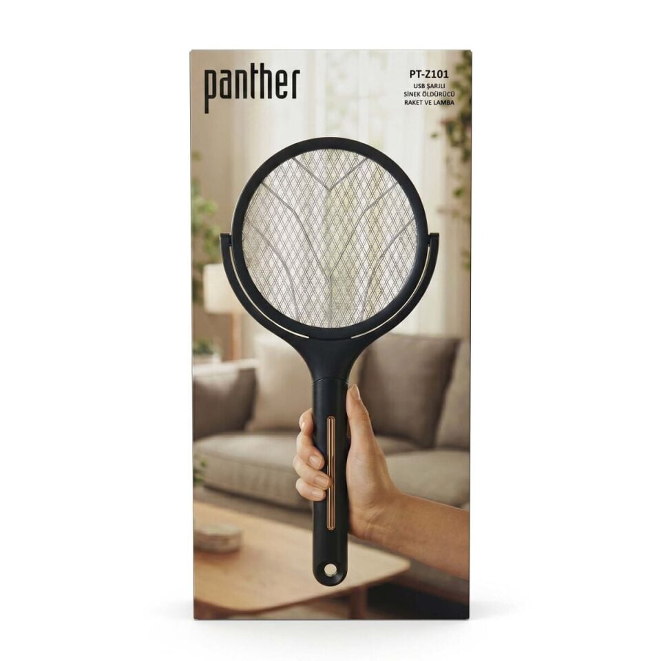 Panther PT-Z101 Teleskopik USB Şarjlı Sinek Öldürücü Raket ve Lamba