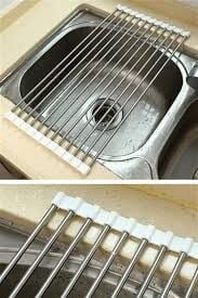 Buffer Evye Üstü Katlanır Nihale Paslanmaz Çelik Kurutma Süzgeci