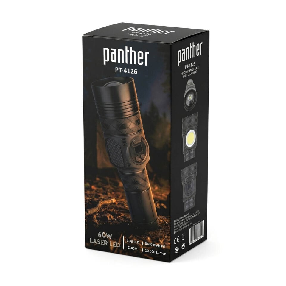 PANTHER PT-4126 USB ŞARJLI EL FENERİ