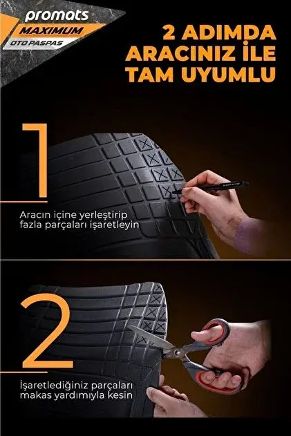 Maximum Her Araca Uyumlu 4d Havuzlu Oto Gri Paspas