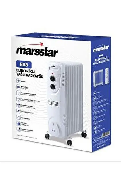 Marsstar  Turbo Fanlı 11 Dilim Elektrikli Yağlı Radyatör, 2500 Watt Petek Isıtıcı
