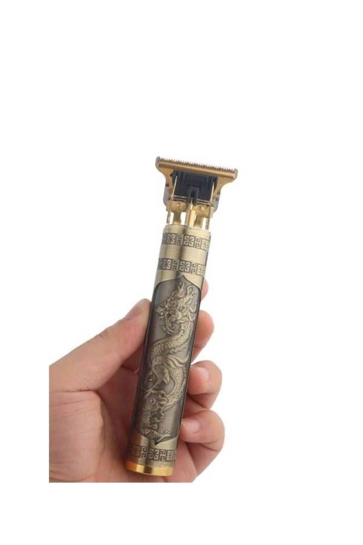 BUFFER® Vintage Görünümlü Güçlü 4 Farklı Başlıklı USB ŞarjlI Manuel Tıraş Makinası