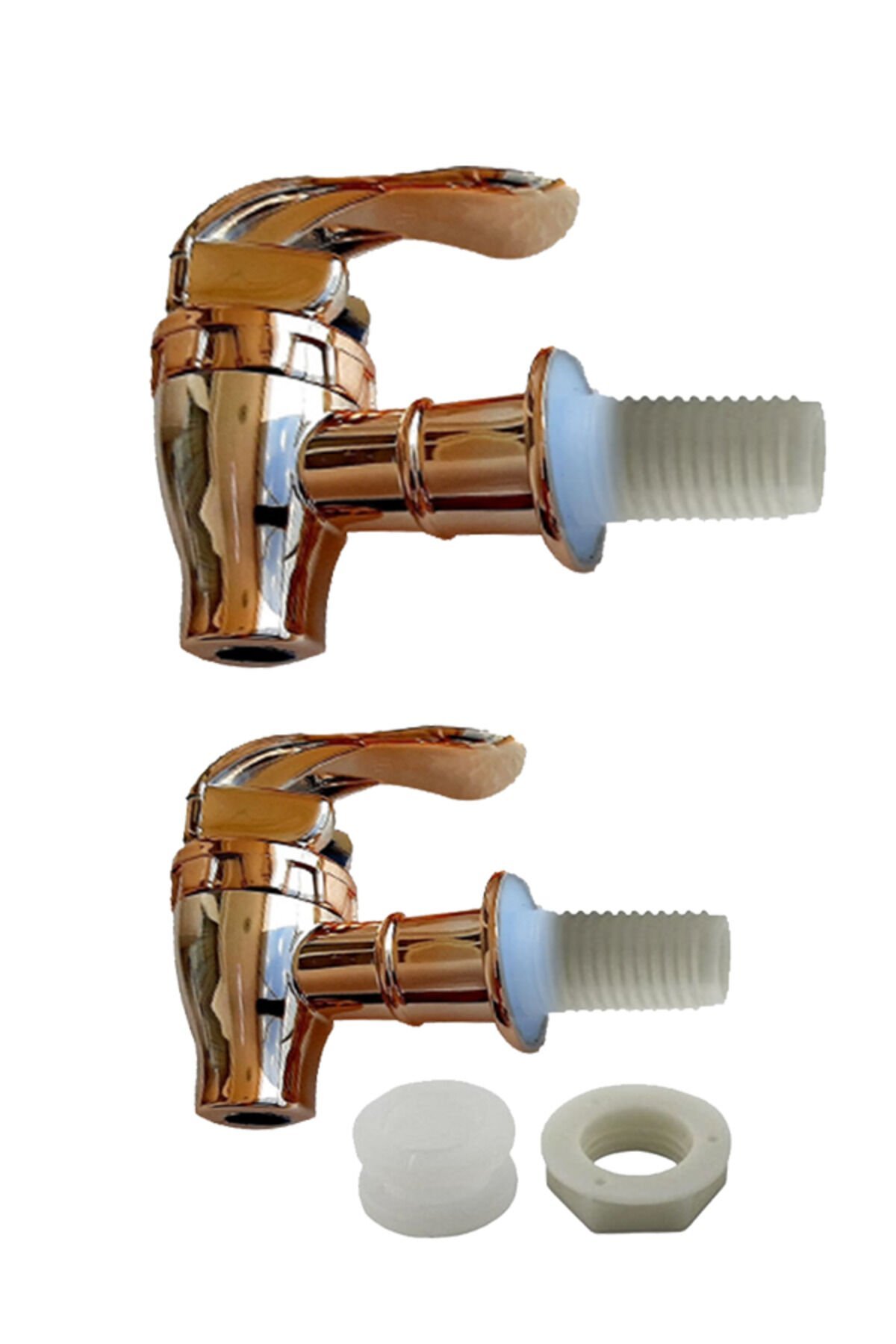 Cam Sebil Ve Damacana Rose/Altın Basmalı Yedek Musluğu 2Li SET-Basmalı Yedek Musluk