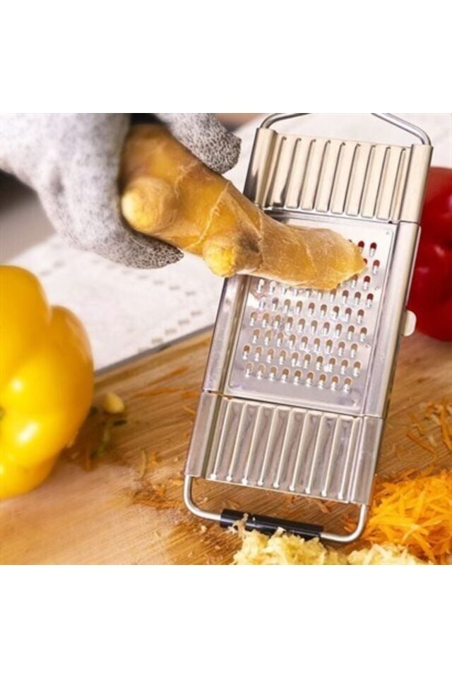 BUFFER® Ayarlanabilir 3 Farklı Başlıklı Tutmalı Sebze Dilimleyici Peynir Rendeleyici Aparat