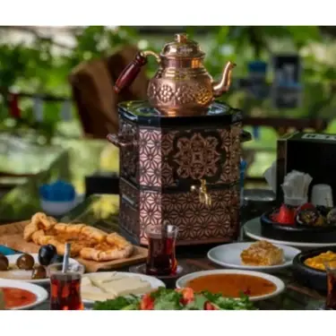 Nostaljik Elektrikli Bakır Çay Semaveri-Demliksizdir