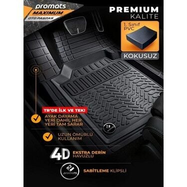 Promats Maxımum Her Araca Uyumlu 4d Havuzlu Oto Paspas