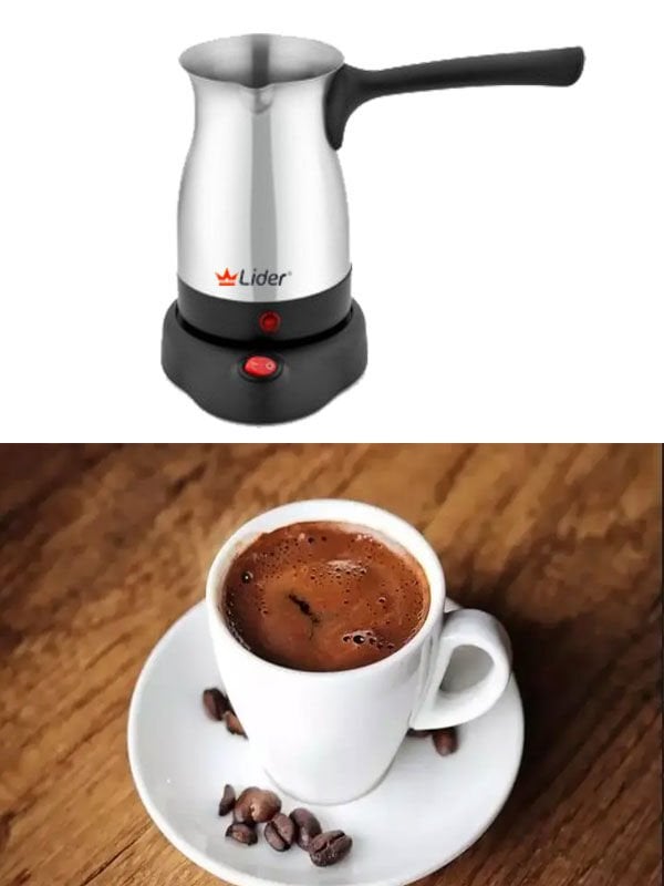 Lider Elektrikli Çelik Cezve Kahve Makinesi