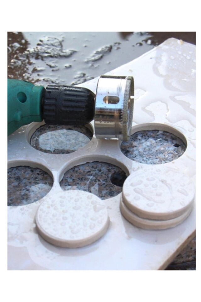 Mermer Granit Fayans Cam Yuvarlak Delme Panç Elmas Uç Yuvarlak Açma Matkap Için Karot 1cm (10mm)