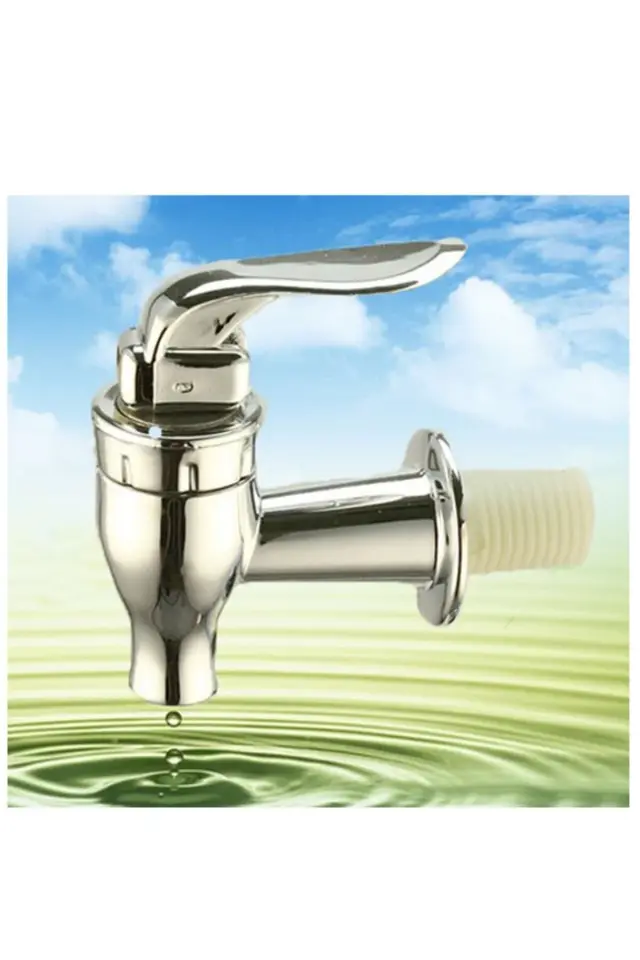 Cam Sebil Ve Damacana Gümüş/gri Basmalı Yedek Musluğu