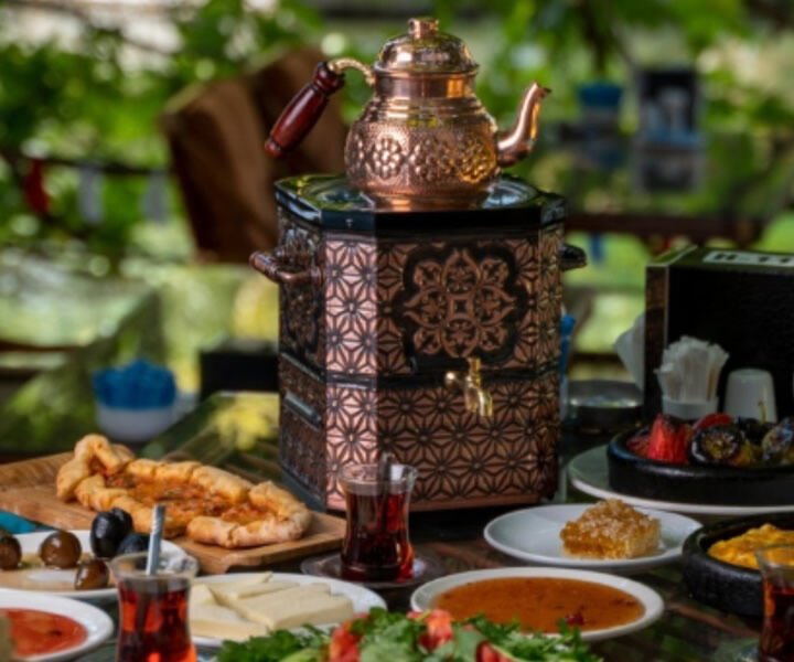 Nostaljik Jelli Çay Semaveri-Bakır Çay Semaveri-Demlik Hediye