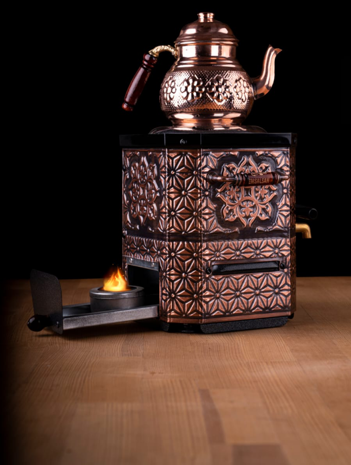 Nostaljik Jelli Çay Semaveri-Bakır Çay Semaveri-Demlik Hediye