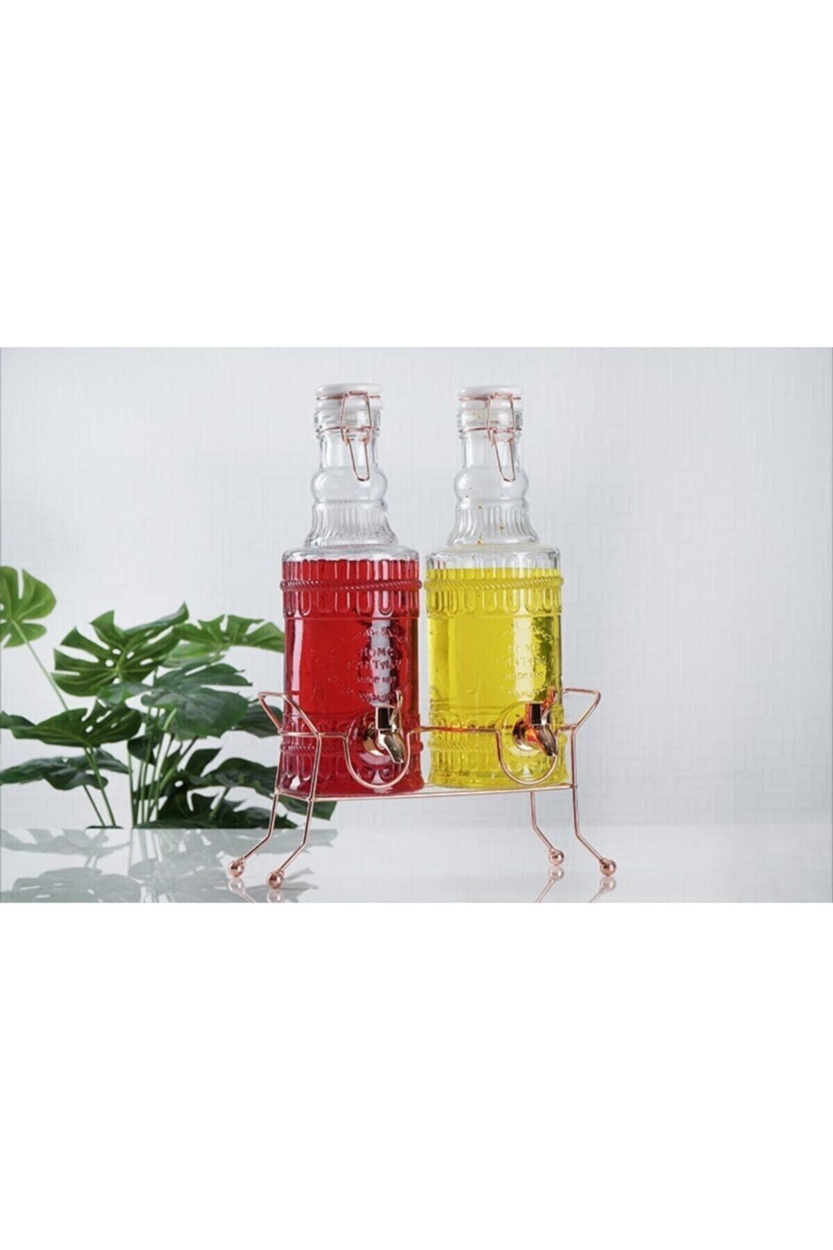 Acar Biand 2 Li Ferforje Standlı Rose Cam Sebil