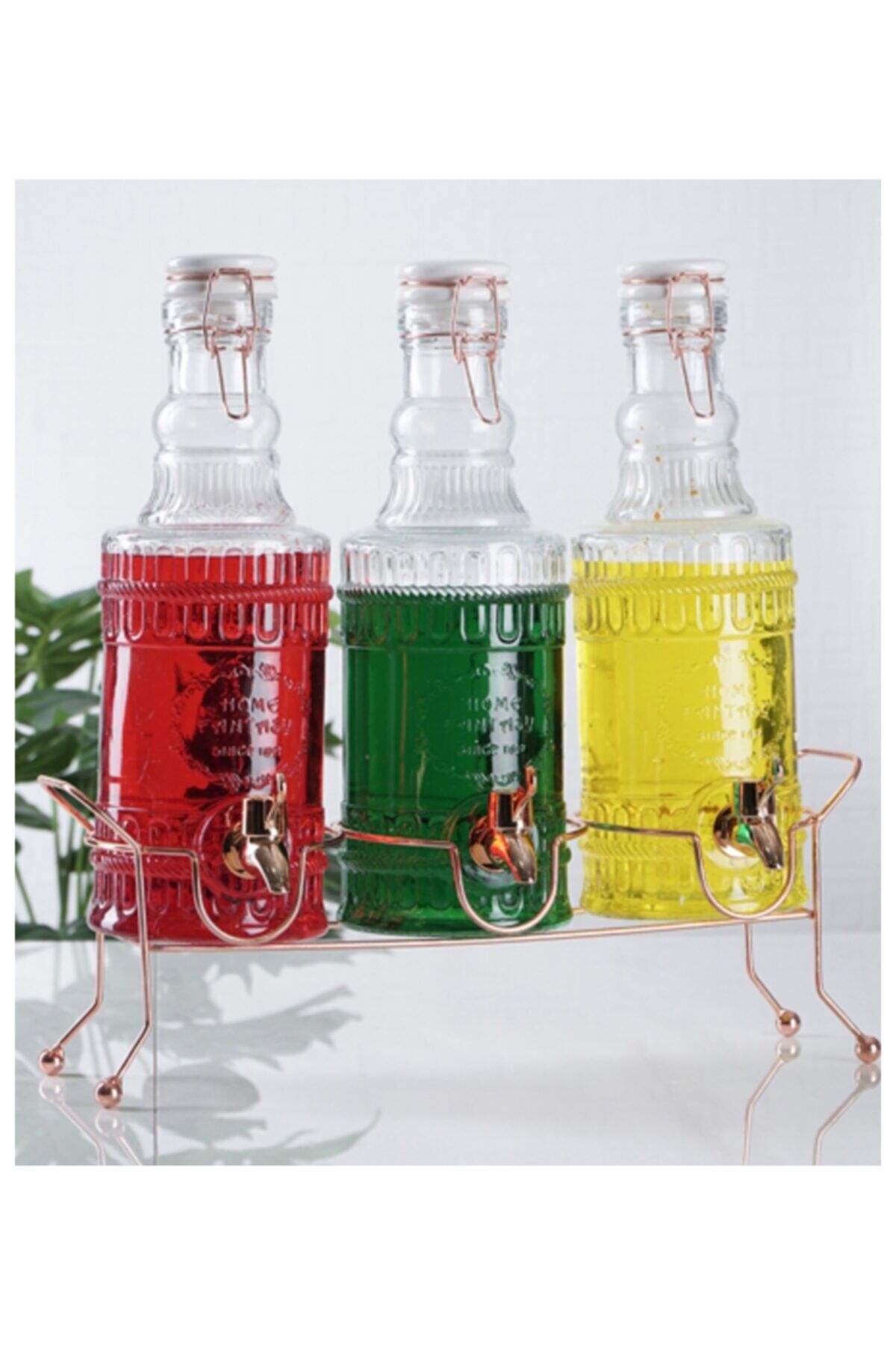 Cam Sebil, Damacana, Şerbetlik Musluklu 3'lü (2+2+2 Lt.)