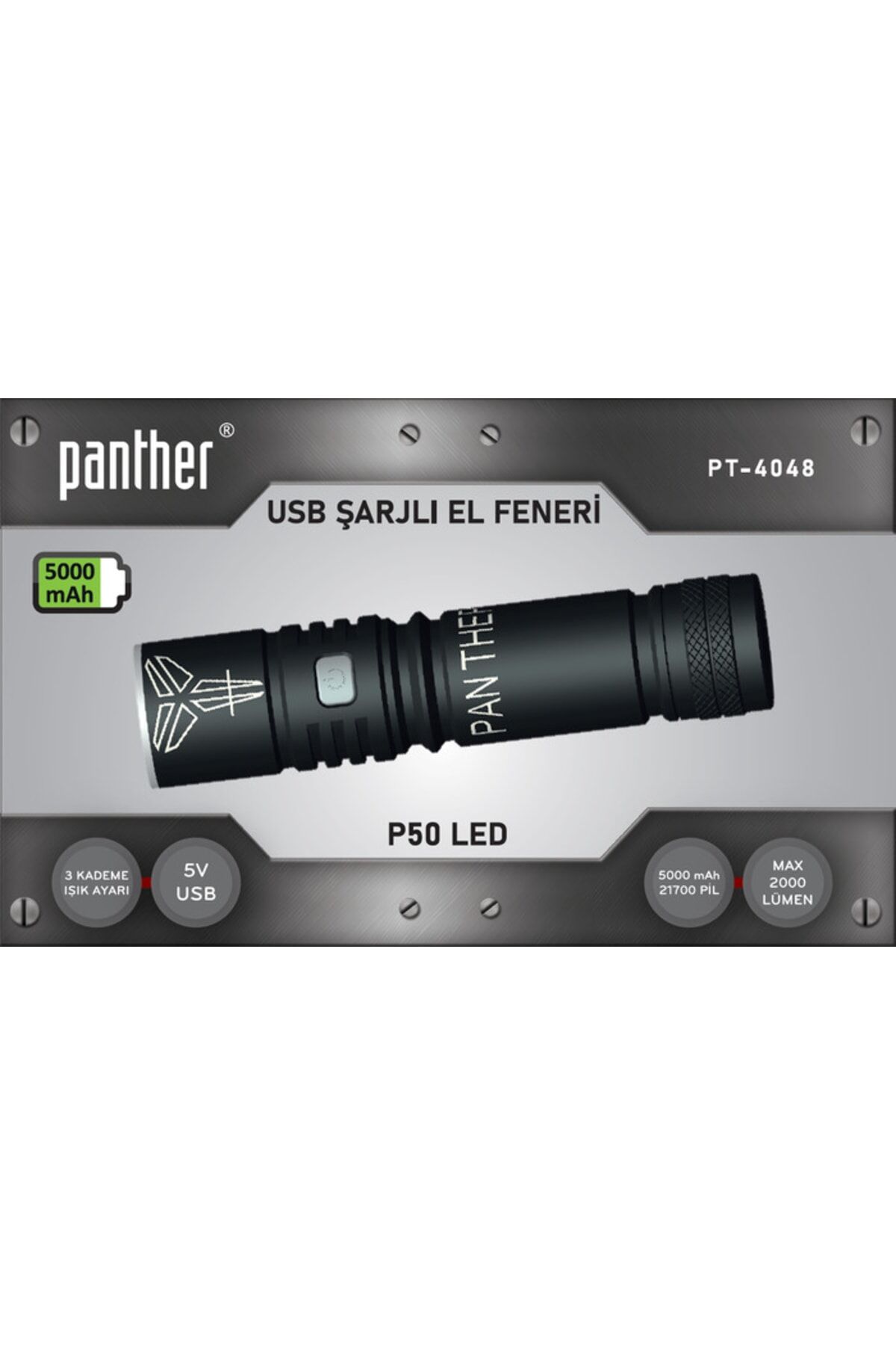 Panther Pt-4048 Usb Şarjlı Fener
