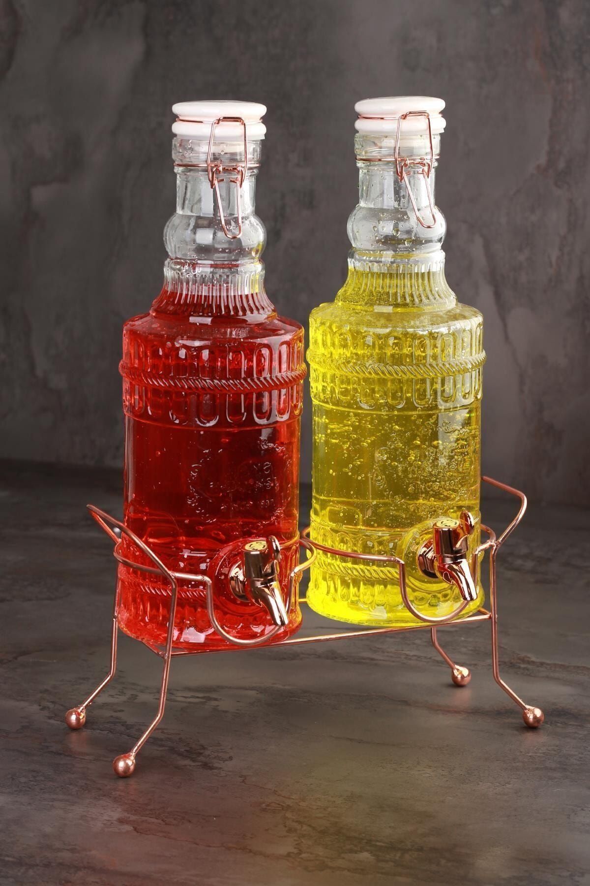 Up Ikili Damcana Metal Standlı 2'li Cam Sebil 4 Lt