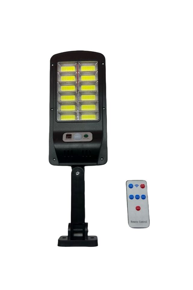Güneş Enerjili Bahçe Aydınlatma 3 Modlu Kumandalı Sensörlü 12 Gözlü 120 Cob Led Ayarlı Montaj Ayağı