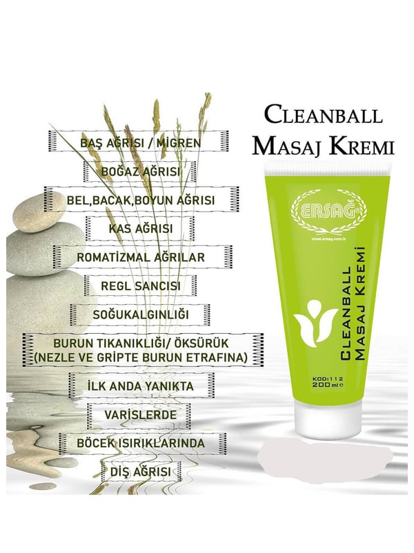 Ersağ Cleanball Masaj Kremi 200ml 2Li Set