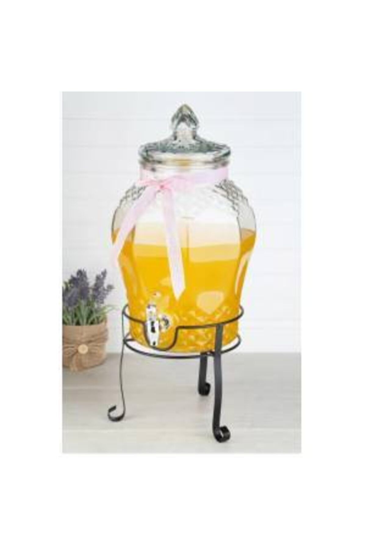 Köşeli Cam Damacana Oval Su Sebili 7,6lt Cam Şerbetlik