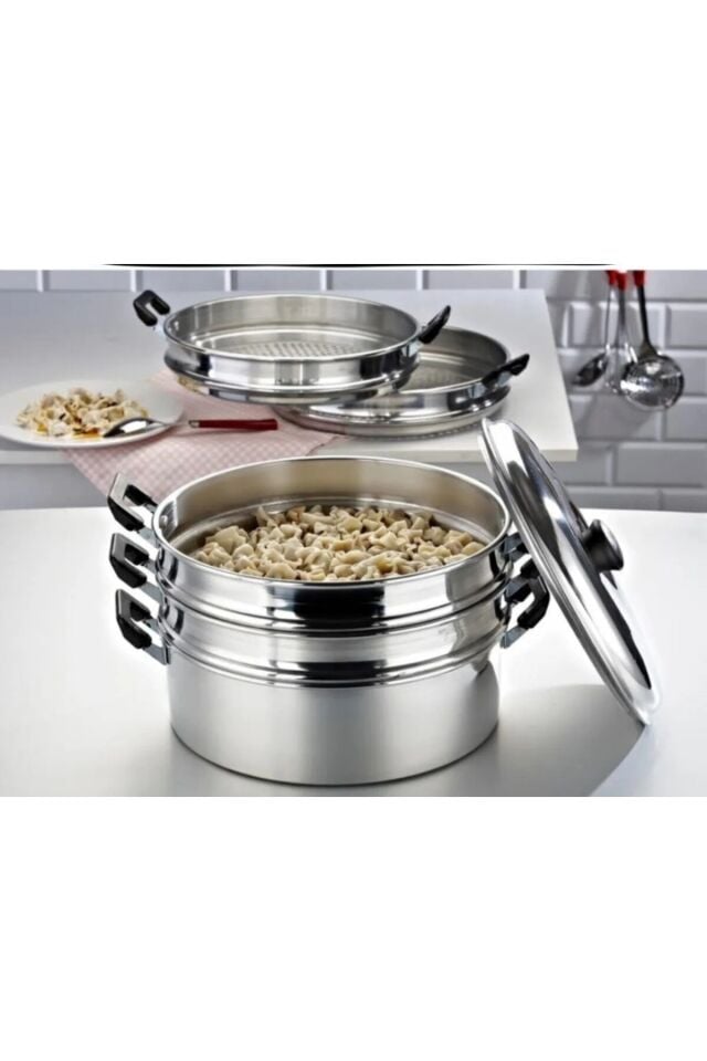 Mantı Tenceresi Seti 6 Parça Alüminyum Tencere