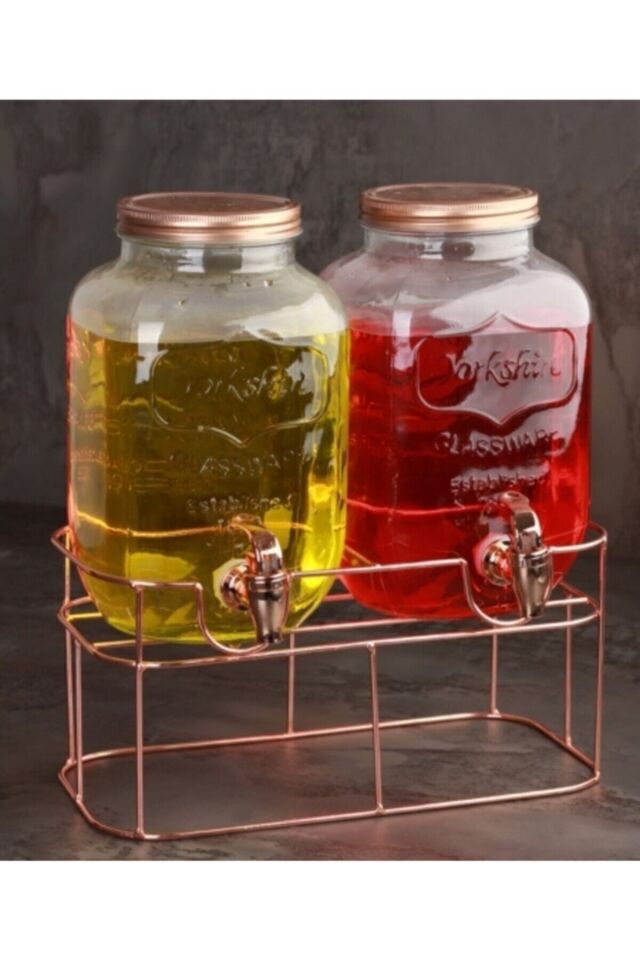 Acar İkili Cam Damacana, Şerbetlik, Yağdanlık Su Sebili 4+4 lt