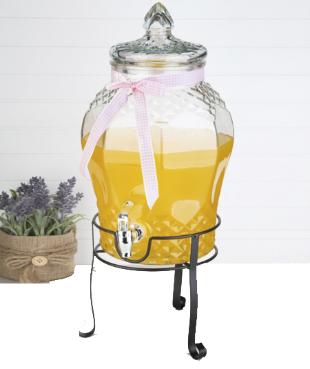 Perotti 8 Litre Musluklu Cam Su Sebili Şerbetlik Ve Damacana Metal Ayaklı