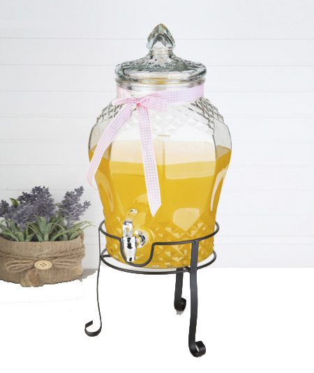 Perotti 8 Litre Musluklu Cam Su Sebili Şerbetlik Ve Damacana Metal Ayaklı