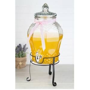 Perotti 8 Litre Musluklu Cam Su Sebili Şerbetlik Ve Damacana Metal Ayaklı