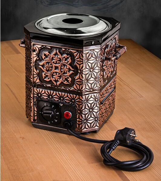 Elektrikli Nostaljik Çay Semaveri Bakır Demlik Hediye