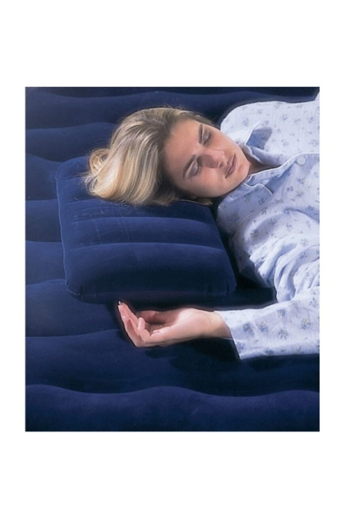 Şişme Yastık Kadife Kaplı Şişme Minder 43x28x9cm-