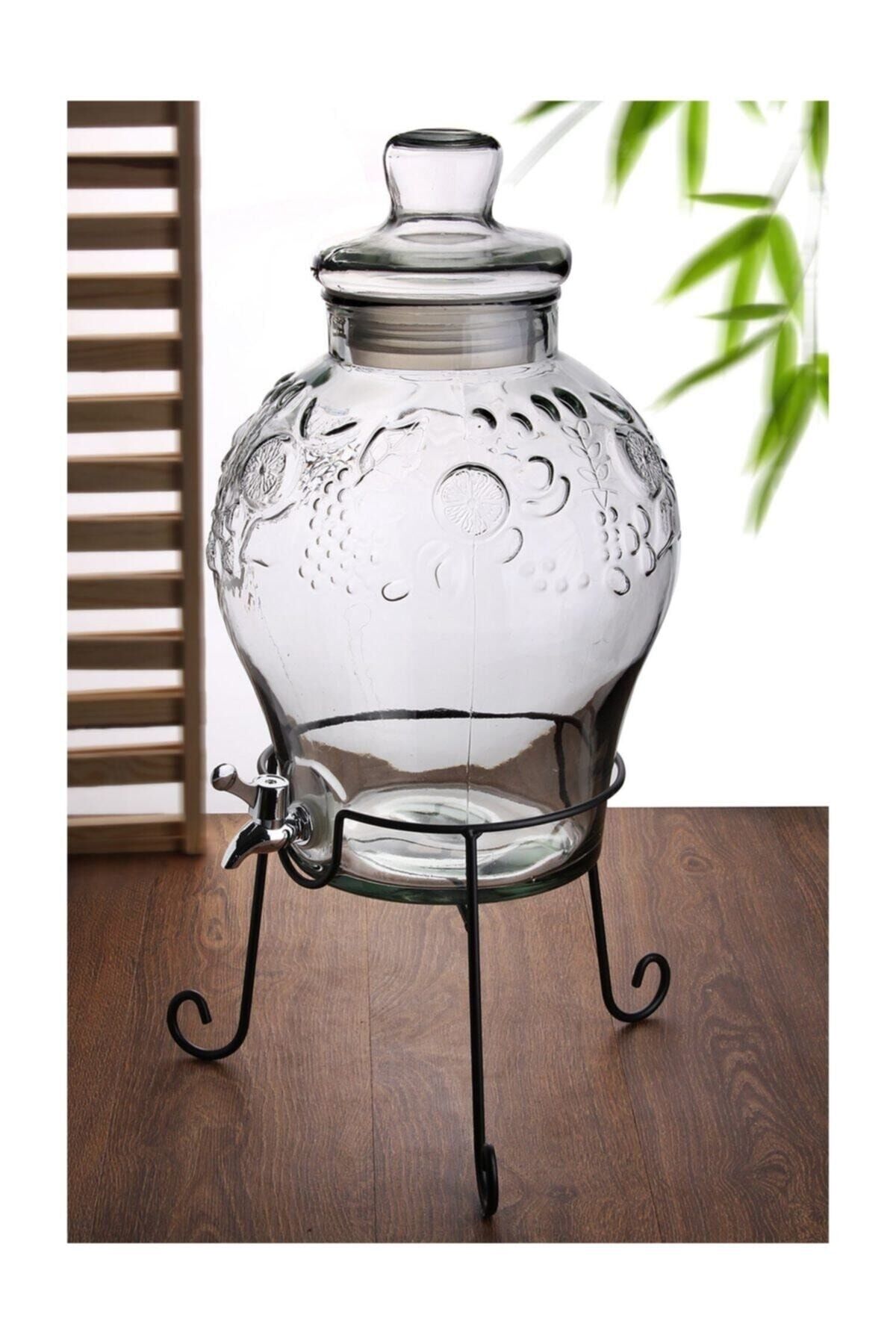 Standlı Cam Damacana Mevlid,parti Şerbetlik Yağdanlık Ve Su Sebili 6 lt.