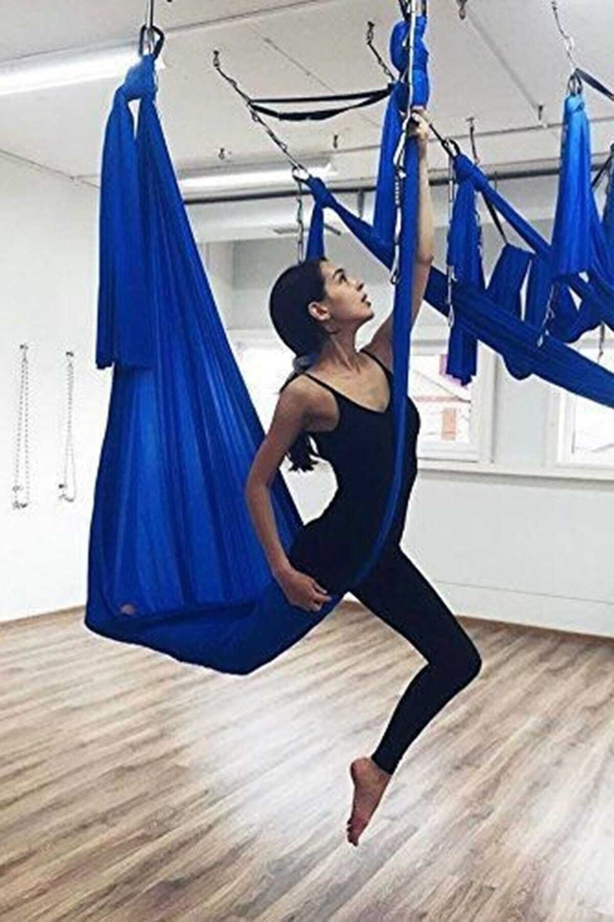 Cosfer CSF203M Yoga Fly Egzersiz Akrobasi ve Denge Aleti Egzersiz Aleti Mavi