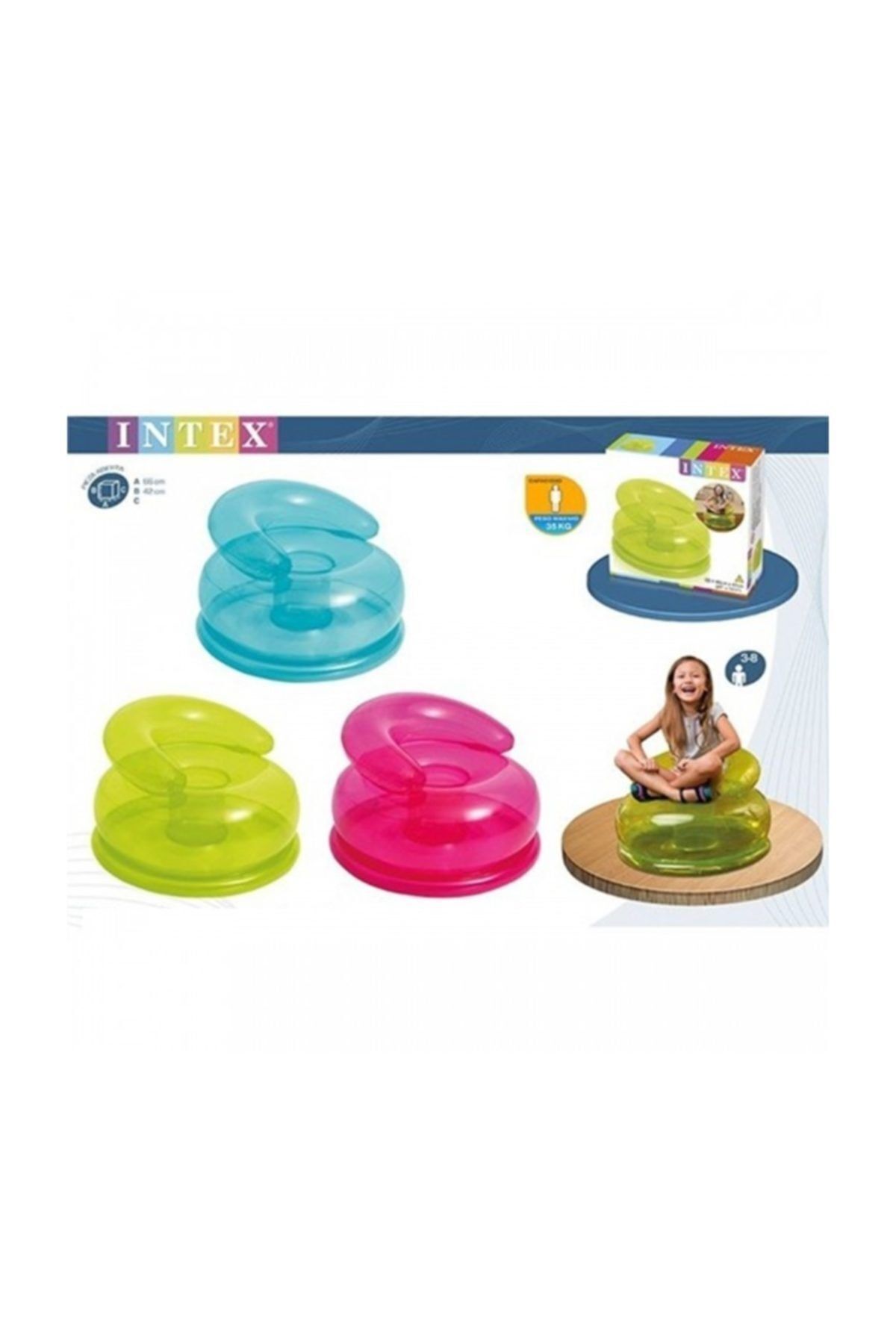 Intex 48509 Şeffaf Şişme Koltuk