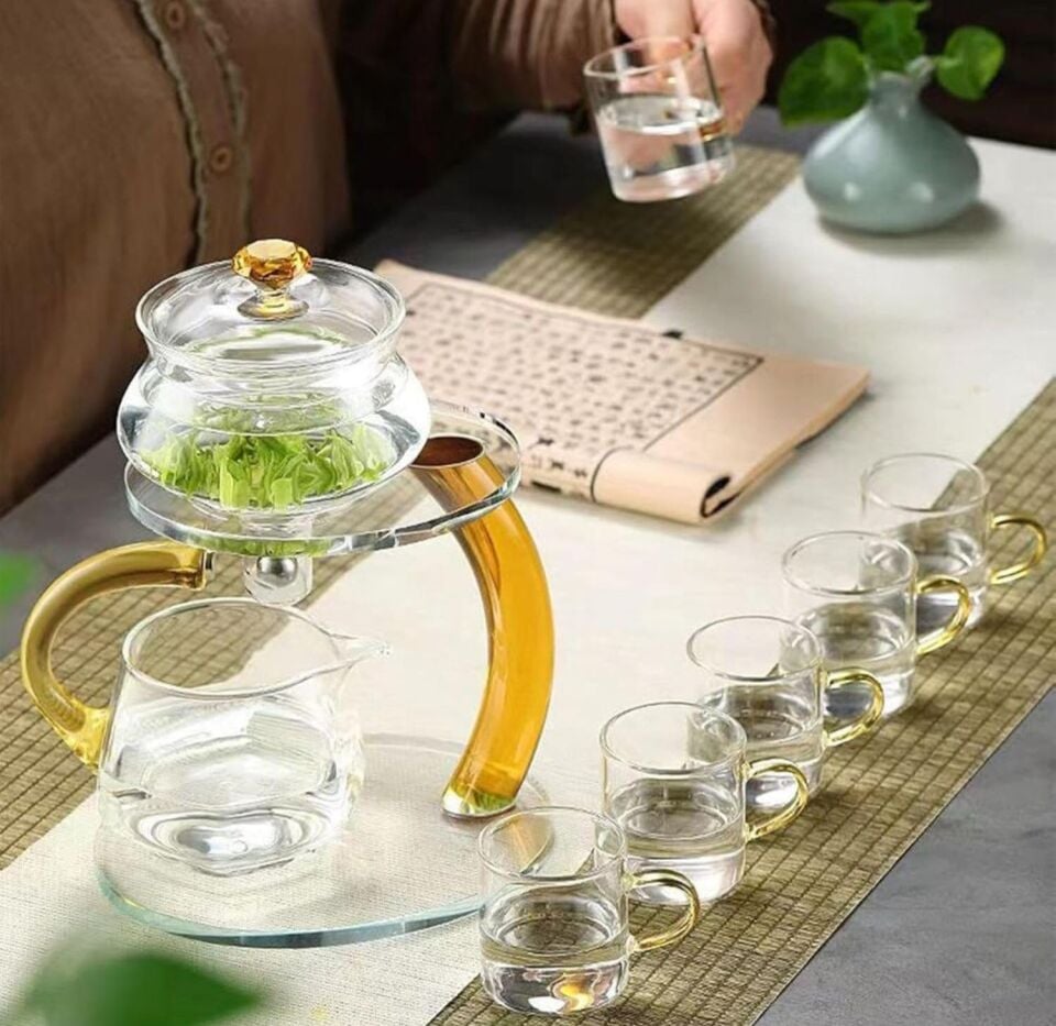 Miter Otomatik Lüks Manyetik Cam Demlik