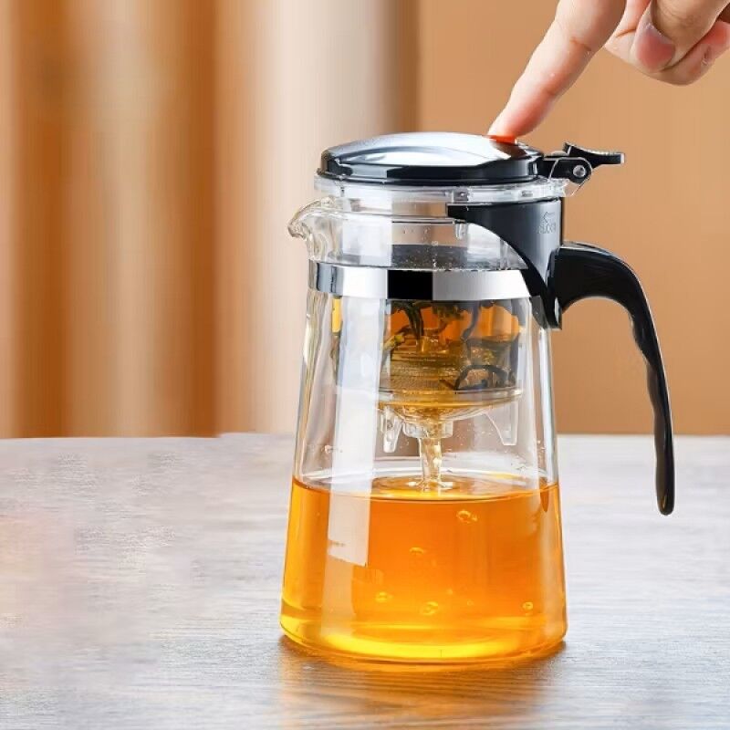 Miter Otomatik Basmalı Demlik 900 ML Şeffaf