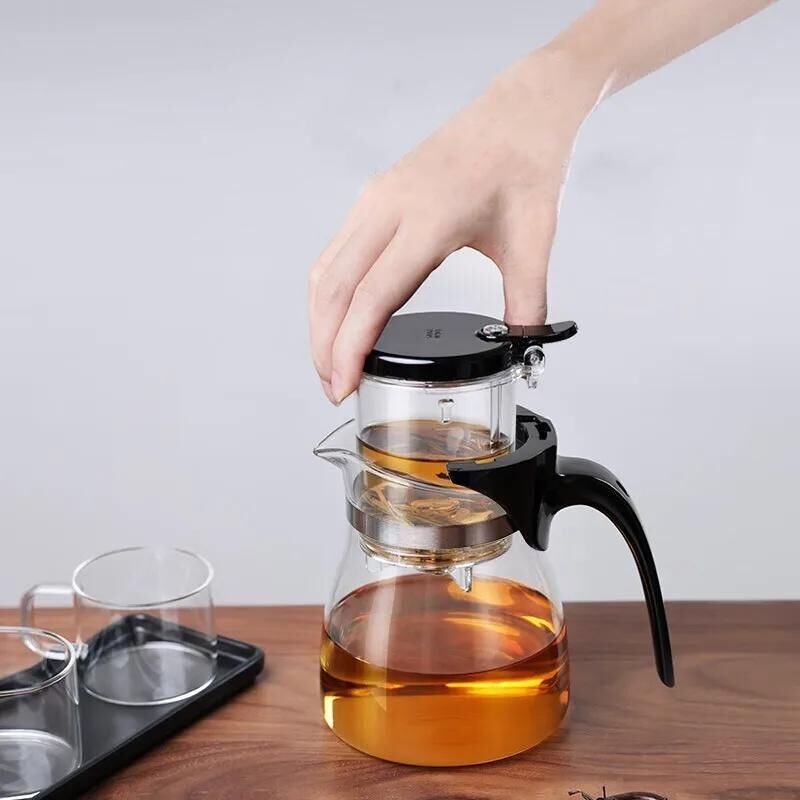 Miter Otomatik Basmalı Demlik 900 ML Şeffaf