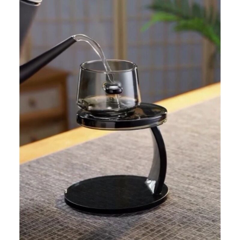 Miter Lüks Akasya Standlı Cam Çaydanlık