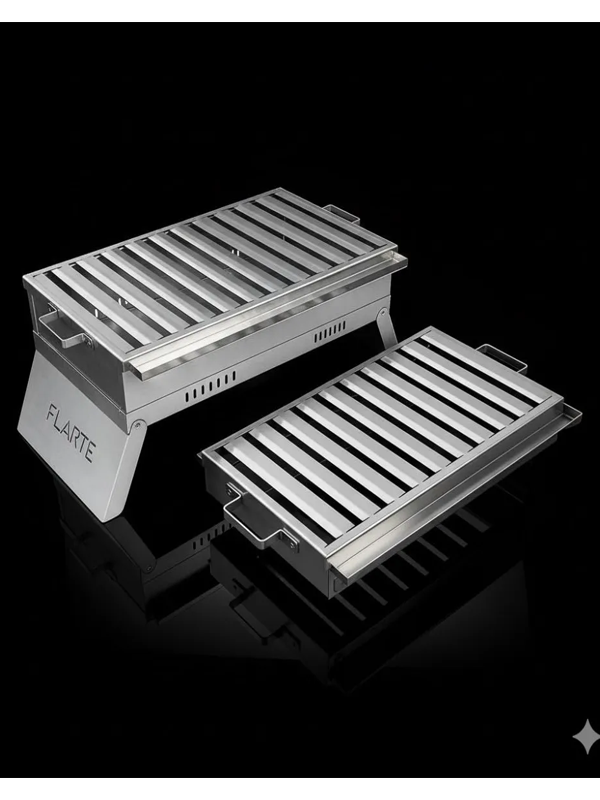 FLARTE KATLANIR MANGAL YAĞ OLUKLU PASLANMAZ 25X50CM