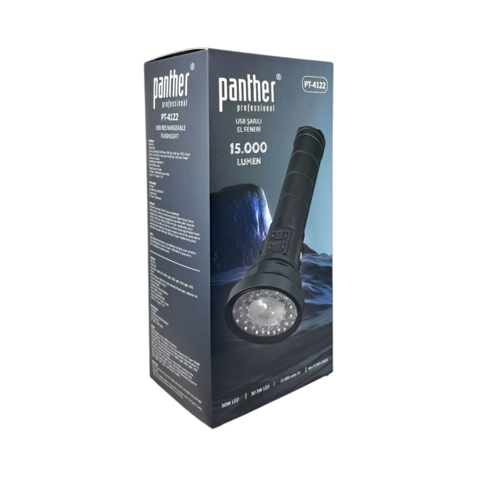 Panther Pt-4122 Usb Şarjlı el Feneri